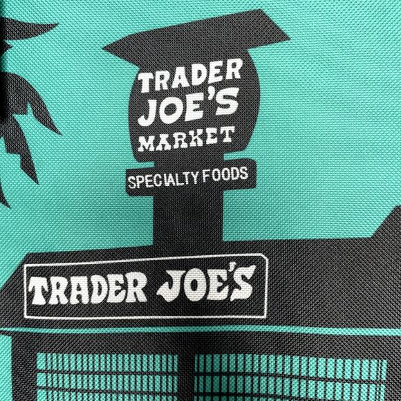 Lot 2x Trader Joe’s Large Reusable Insulated Cooler Bag Shopping Tote Teal Black - Picture 5 of 11